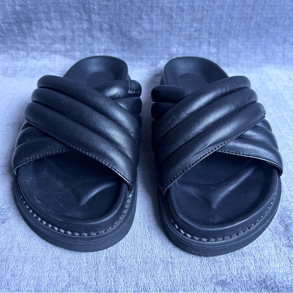 The Bali Tailor Oska Sandals Sz 39 US 8 Black Slides Casual Soft Beach Summer - Picture 4 of 15